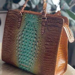 Beautiful large Brahmin: Tia Cactus. Ombré. Melbourne. A pop of "sea green"